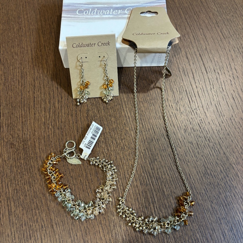 Coldwater Creek Ombre Sparkle matching  Necklace, bracelet and earings